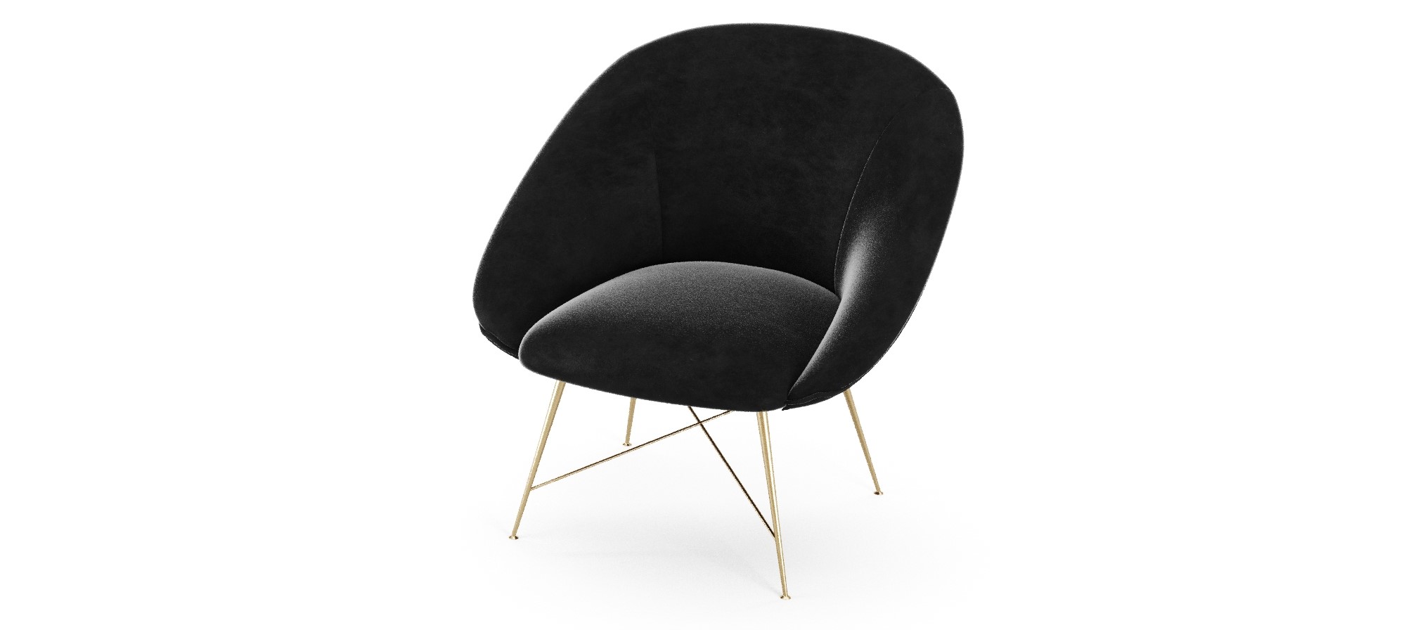 Black Armchair On White Background